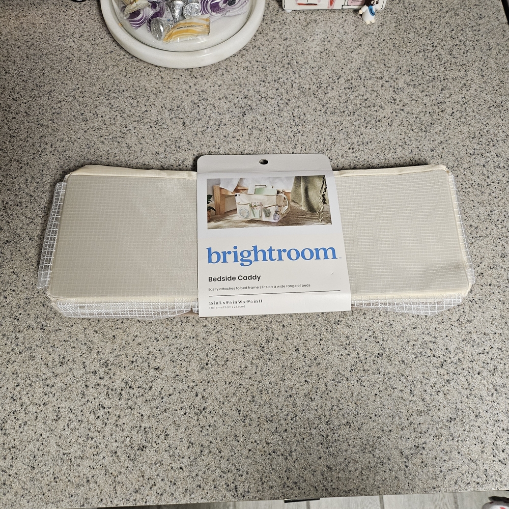 brightroom Beige Bedside Caddy - Over-the-Bed Organizer